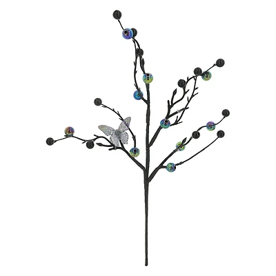 13.5" Iridescent Butterfly & Berry Pick by Ashland®