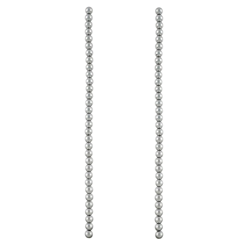 Rhodium Reconstituted Hematite Round Beads by Bead Landing