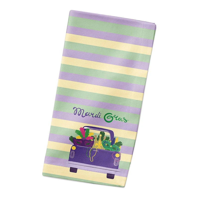 Truck Load Stripes Mardi Gras Cloth Napkin