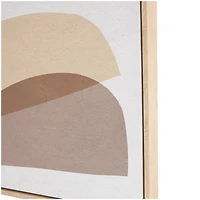 Brown & White Wooden & Fabric Abstract Overlapping Shapes Wall Décor