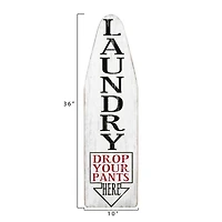 Hello Honey® White Laundry Ironing Board Shaped Wood Sign