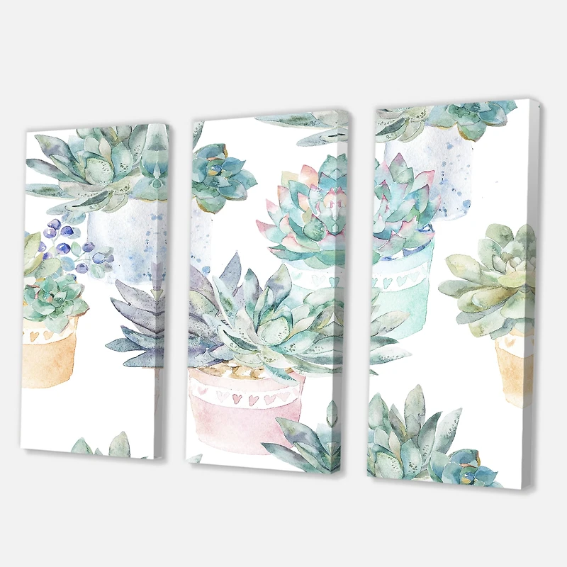 Designart - Pastel Toned Succulent Housplants