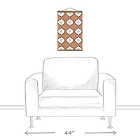 Floral Tile 12" x 18" Teak Hanging Canvas