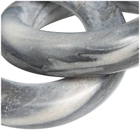 6" Black Marble Geometric Link Chain Sculpture