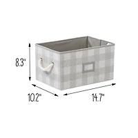 Honey Can Do Gray Plaid Large Collapsible Fabric Storage Bins With Handles Set, 3ct.