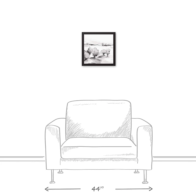 Tree Landscape 12" x 12" Black Framed Canvas