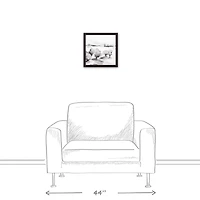 Tree Landscape 12" x 12" Black Framed Canvas