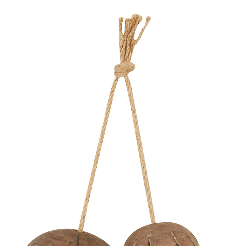 Distressed Brown Handmade Striped 6 Strung Buoy Wall Décor