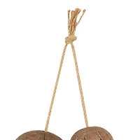 Distressed Brown Handmade Striped 6 Strung Buoy Wall Décor