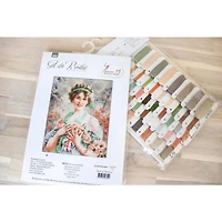 Luca-s The Girl With Roses Counted Cross Stitch Kit
