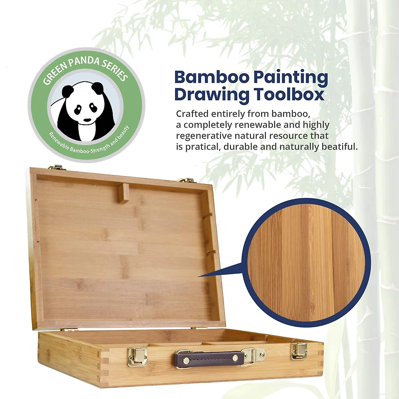 Pacific Arc 14" x 11" Bamboo Paint Box with Palette & 5 Compartments