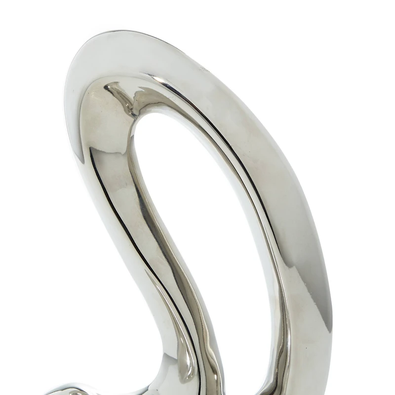 18" Silver Ceramic Modern Abstract Sculpture