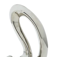 18" Silver Ceramic Modern Abstract Sculpture