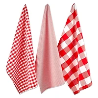 DII® Red & White Dishtowel Set