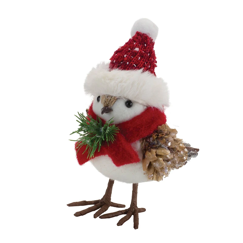 Winter Bird Shelf Sitter with Natural Accents