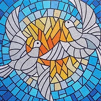 Diamond Art Intermediate Stain Glass Dove Kit