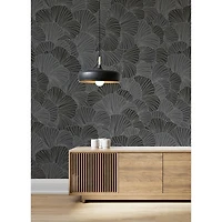 Katie Hunt Charcoal Gray Petals Wall Mural