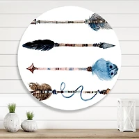 Designart - Ethnic Feathers and Flowers On Native Arrows IV