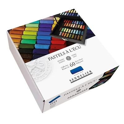 Sennelier Extra-Soft 60 Color Pastel Half Stick Wooden Box Set
