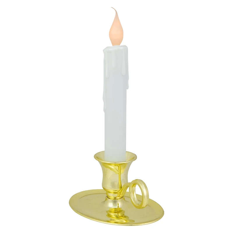 LED Lighted Window Candle with Oval Handle Base - 8"