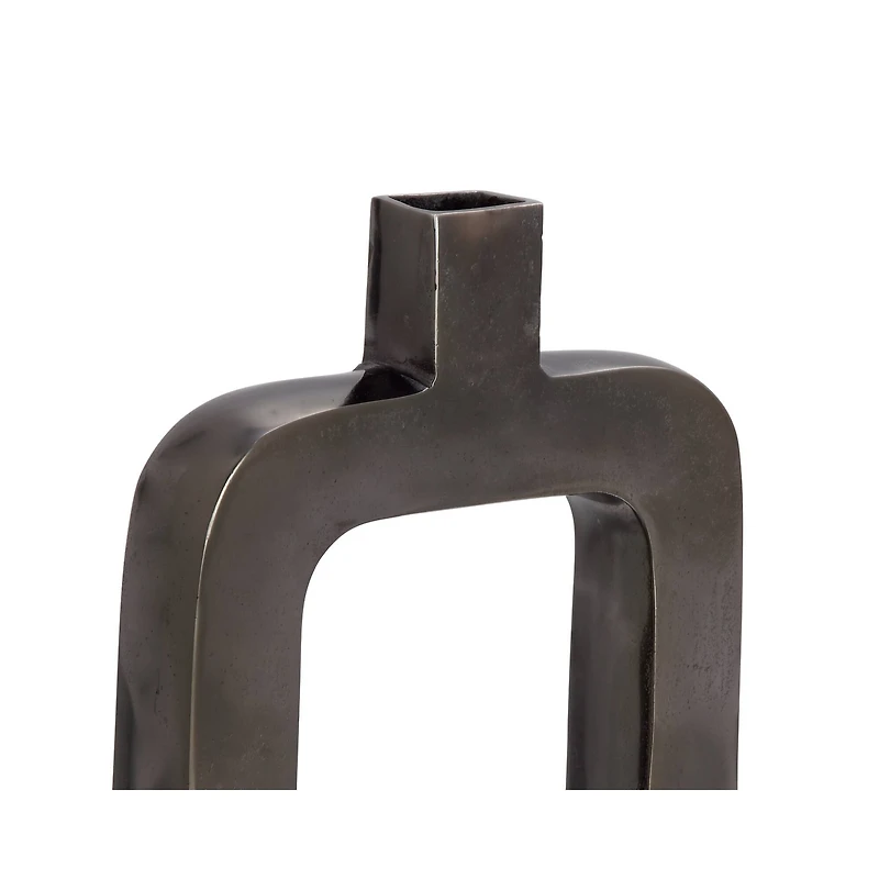 Black Aluminum Contemporary Vase