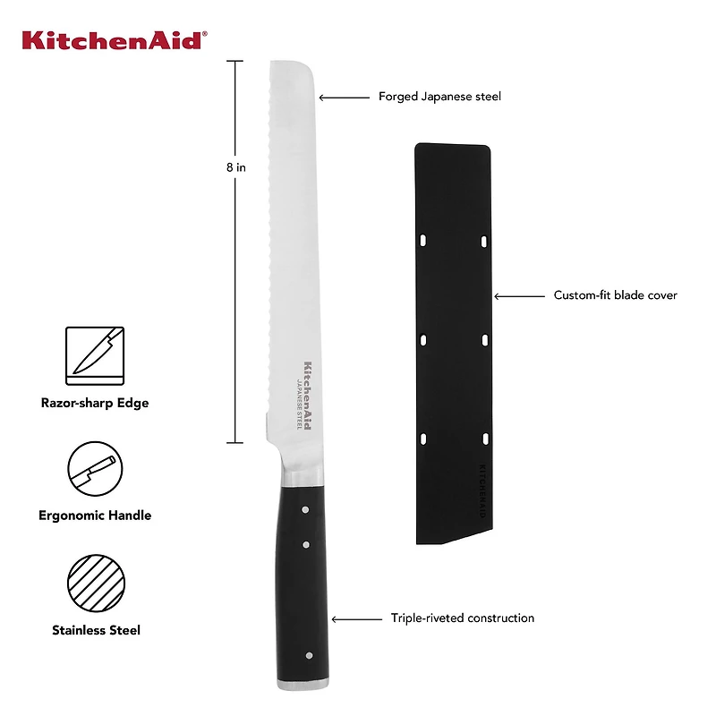 KitchenAid Gourmet 8" Bread Knife with Sheath