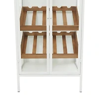 White Metal Farmhouse Standing Wine Rack 41" x 21" x 14"