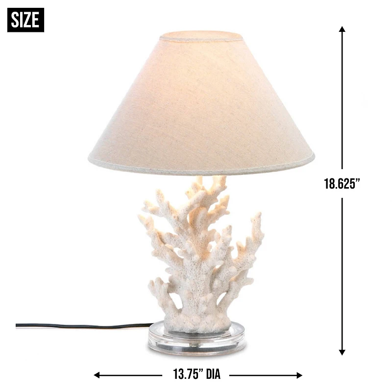 18.5" White Coral Table Lamp