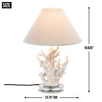 18.5" White Coral Table Lamp
