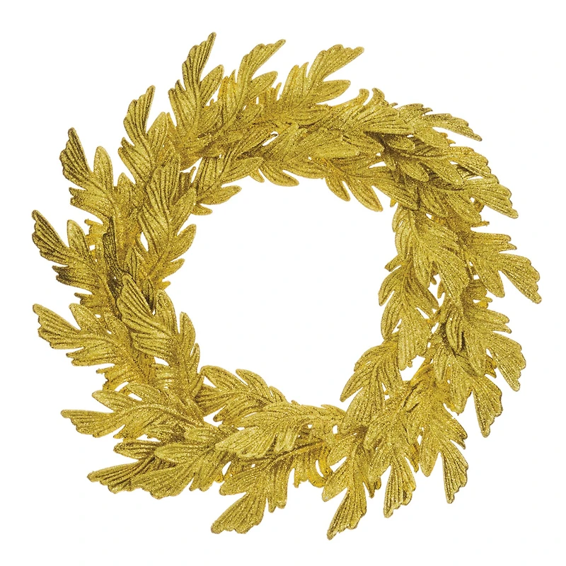22" Gold Glittered Acanthus Leaf Wreath 