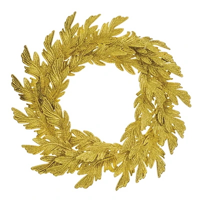 22" Gold Glittered Acanthus Leaf Wreath 