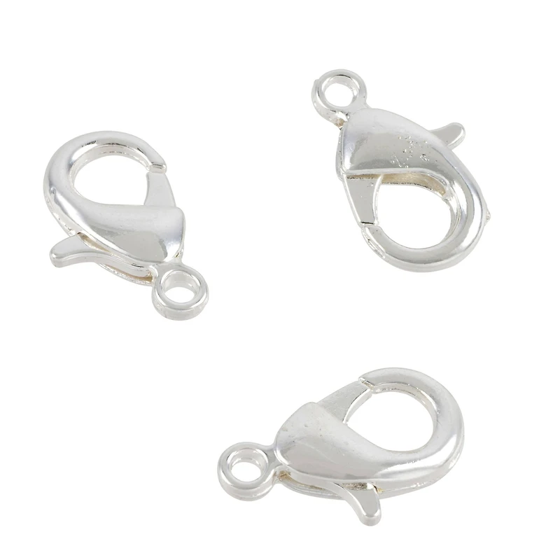 15mm Silver Finish Lobster Clasps, 10ct. by Bead Landing™