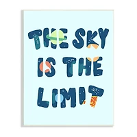 Stupell Industries Sky Is the Limit Quote Space Planet Typography Wall Plaque
