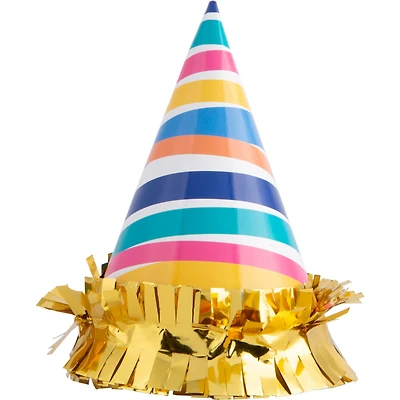 JAM Paper 3" Colorful Striped Party Hats, 6ct.