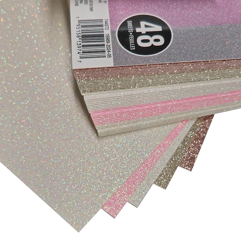 4.5" x 7" Champagne Glitter Cardstock Paper Pad, 48 Sheets by Recollections™