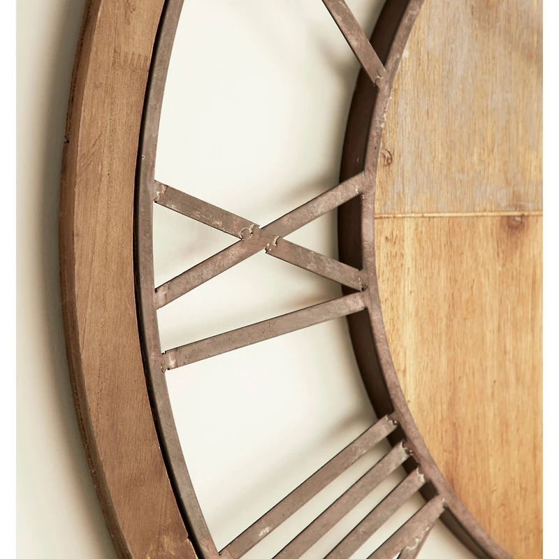 Brown Farmhouse Wood Wall Clock, 36" x 36"