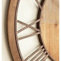 Brown Farmhouse Wood Wall Clock, 36" x 36"