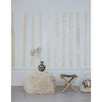 Hello Honey® Natural Teakwood and Goat Fur Folding Stool