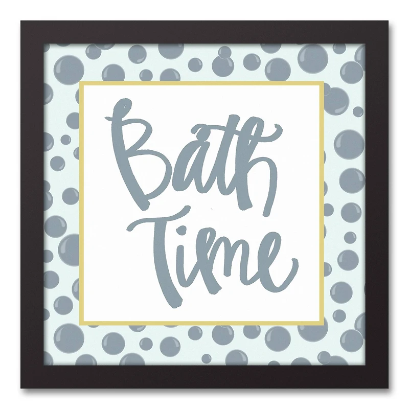 Bath Time 13.73" x 13.73" Black Framed Canvas