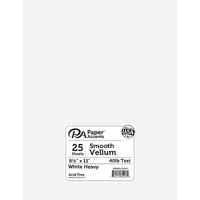 PA Paper™ Accents White Heavy 40lb. Smooth Vellum Paper Pad, 8.5" x 11"