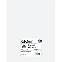 PA Paper™ Accents White Heavy 40lb. Smooth Vellum Paper Pad, 8.5" x 11"
