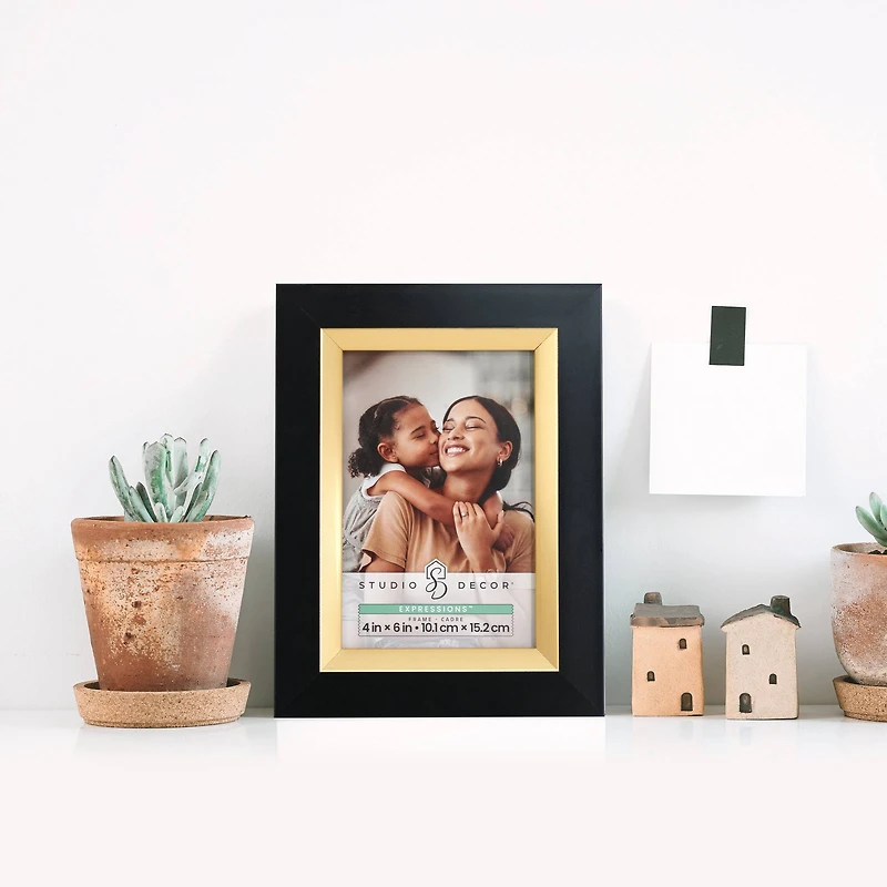 Expressions™ Black Frame with Gold Inner Trim by Studio Décor