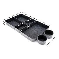 Welaxy Piece Felt Round Cups & Trays Drawer Organizer Set