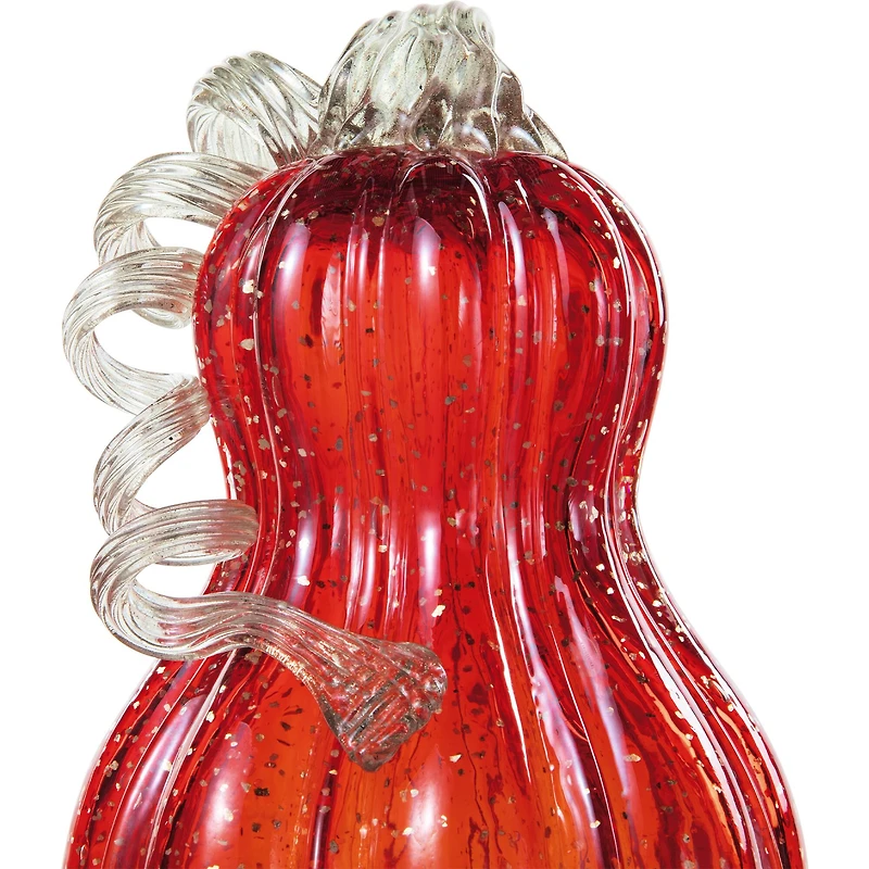 Glitzhome® Red Glass Pumpkin & Gourd Set