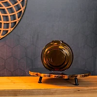 6.25" Round Amber Glass Vase