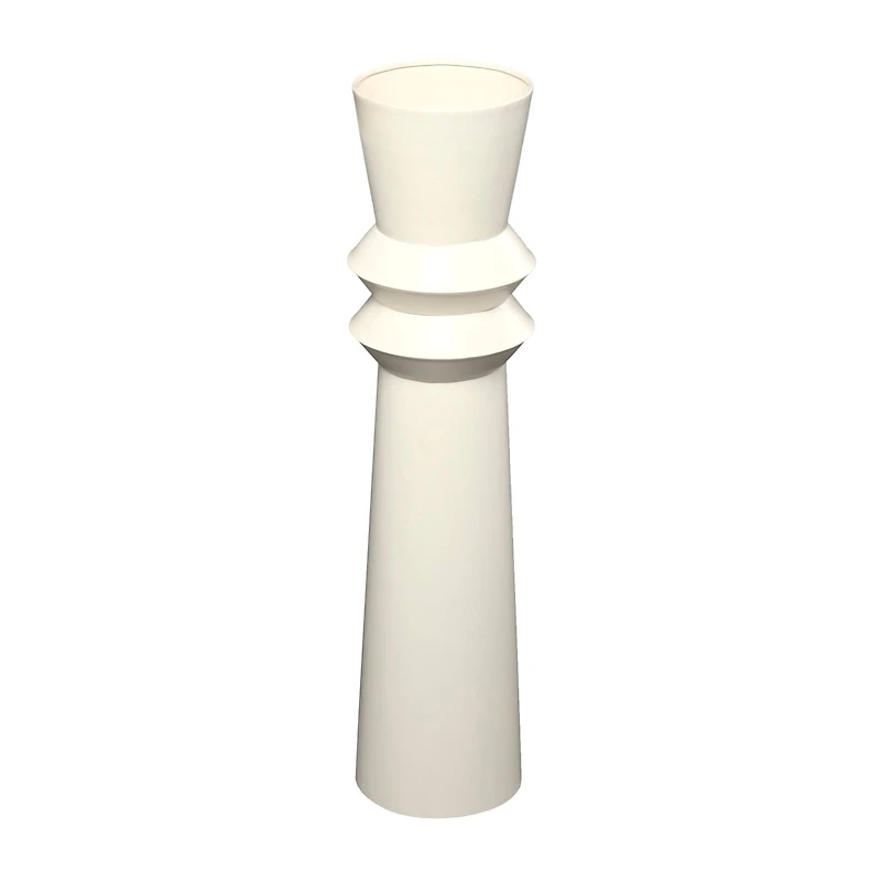 The Novogratz 2.5ft. Cream Metal Tall Art Deco Fluted Floor Vase