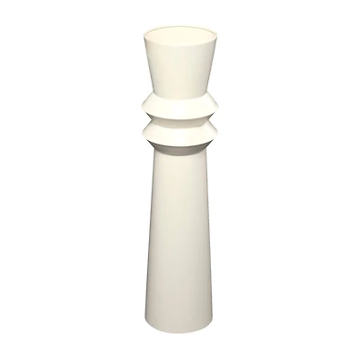 The Novogratz 2.5ft. Cream Metal Tall Art Deco Fluted Floor Vase