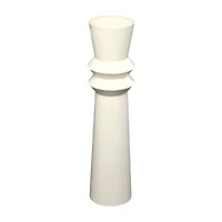 The Novogratz 2.5ft. Cream Metal Tall Art Deco Fluted Floor Vase