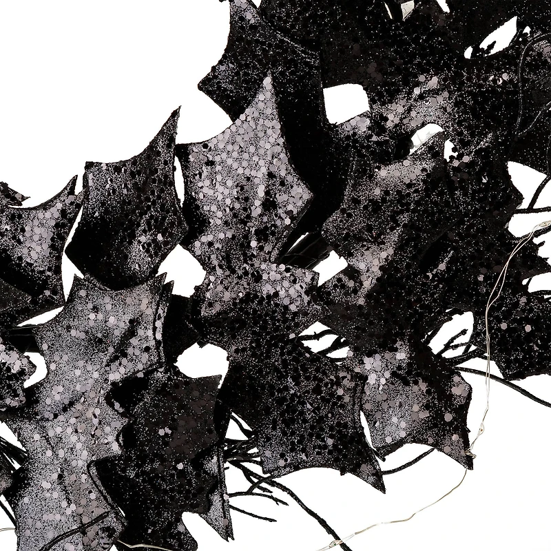 Glitzhome® Lighted Halloween Bat Garland & Wreath Set