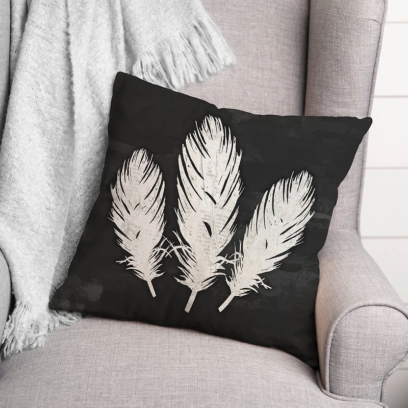 Simple Feathers Throw Pillow